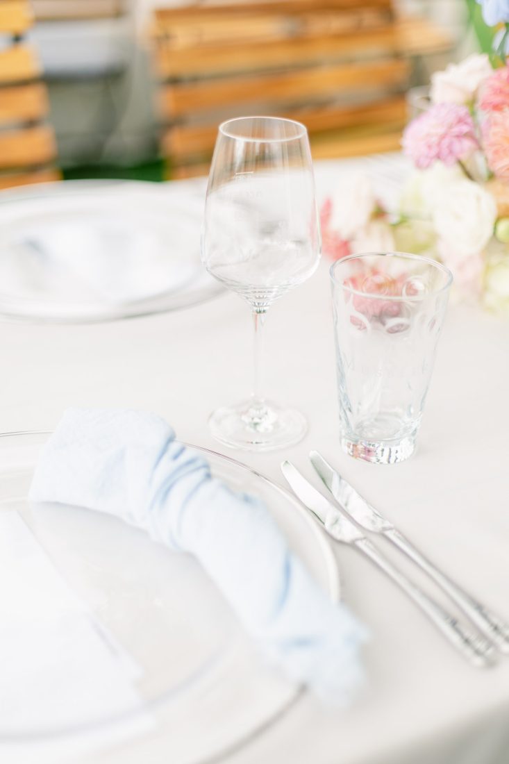 Hochzeit Weingut Mussler Tischdekoration Detailfoto